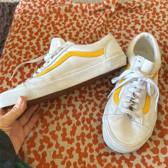 Vans Style 36 Leather Pop Yellow/True White Sneakers Low-Top Shoes Mens 9 W 10.5 - Picture 14 of 14